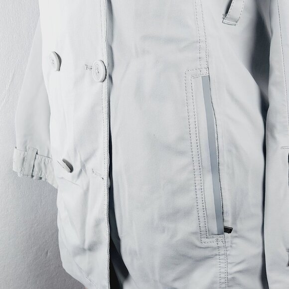 Columbia Women's Light Grey Omni-Heat Full Zip Double Breasted Trench Coat Sz - Picture 10 of 14